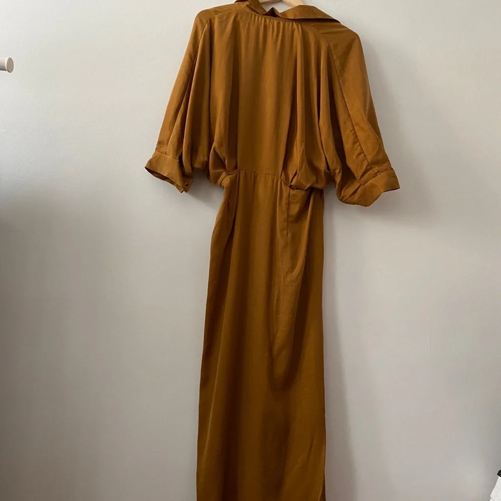 Zara Pleated Maxi Shirt Dress - Picture 7 of 12